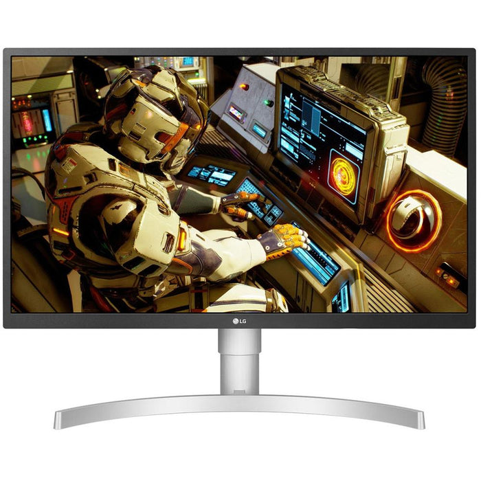 LG 27" UHD Color Calibrated Monitor with Stand and Control White Refurbished