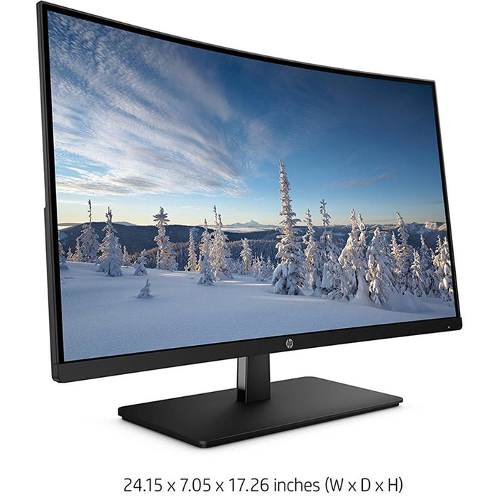 Hewlett Packard 27 Inches Full HD (1920 x 1080) 1800R Curved Display Monitor (Black) Refurbished