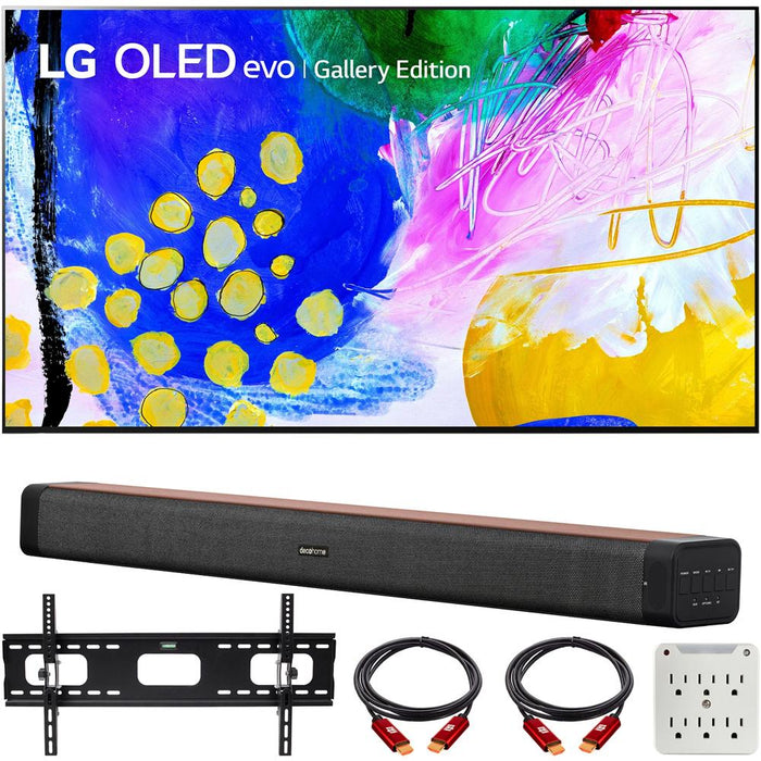 LG OLED83G2PUA 83" HDR 4K Smart OLED TV (2022) w/ Deco Home 60W Soundbar Bundle
