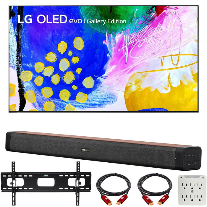LG OLED83G2PUA 83" HDR 4K Smart OLED TV (2022) w/ Deco Home 60W Soundbar Bundle