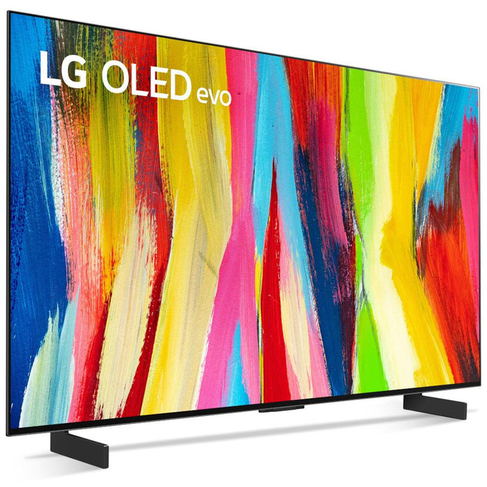 LG 48" HDR 4K Smart OLED Evo TV (2022) with Deco Home 60W Soundbar Bundle