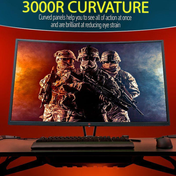 Deco Gear 39" Curved Gaming Monitor, 2560x1440, 165 Hz Bundle with Desk and Keyboard