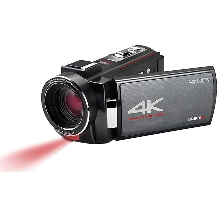 Minolta MN4K20NV 4K Ultra HD 30 Mega Pixels Night Vision Digital Camcorder - Black