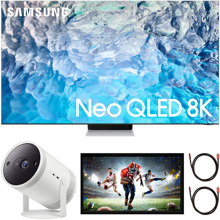 Samsung QN75QN900B 75" Neo QLED 8K TV (2022) Bundle with The Freestyle Projector