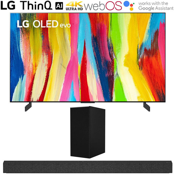 LG OLED83C2PUA 83" HDR 4K Smart OLED TV 2022 w/ LG SP7Y High Res Audio Sound Bar