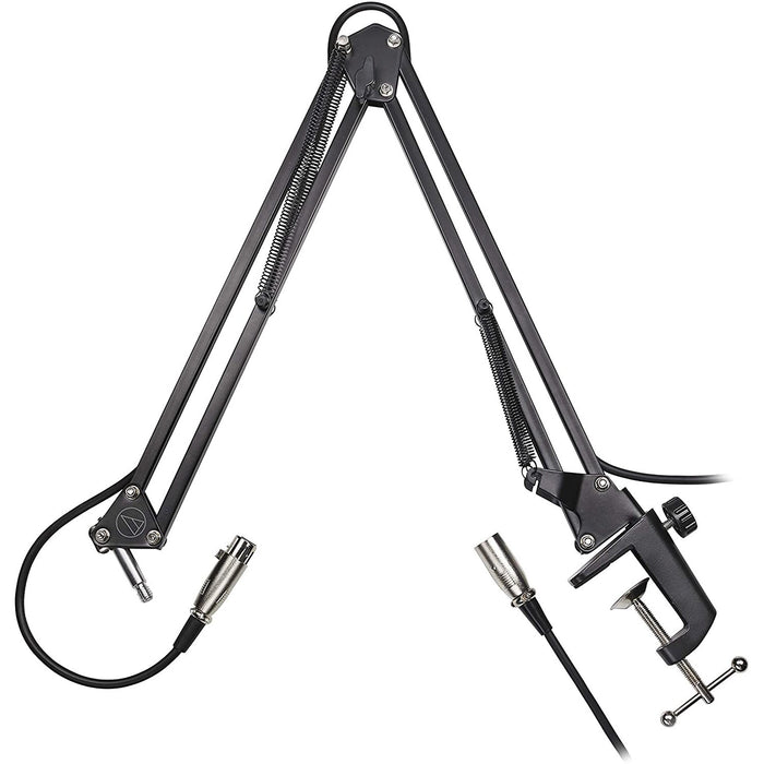 Audio Technica AT2020PK XLR Cardioid Condenser Microphone with Boom Arm and Monitor Headphones