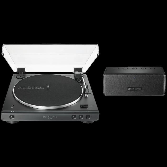 Audio-Technica AT-LP60XSPBT Automatic Wireless Turntable and Speaker System, Black