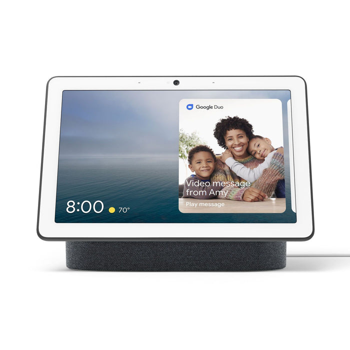 Google Nest Hub Max (Charcoal) GA00639-US with Google Nest Smart Wi-Fi Thermostat (Charcoal)