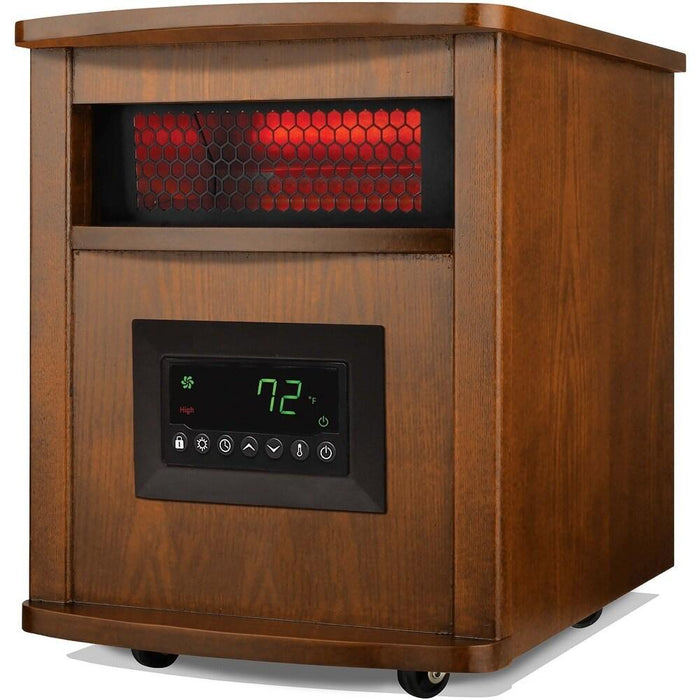 Lifesmart MVH-2000 8-Tube Infrared Element Cabinet Heater, Wood