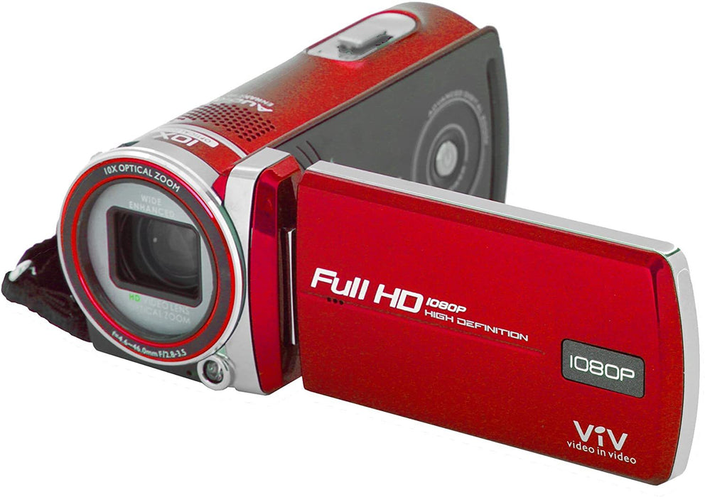 Polaroid ID975 Camcorder with 3-Inch LCD Touch Screen, Red