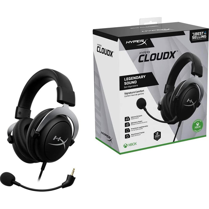 HyperX CloudX Xbox Gaming Headset, Black/Silver - 4P5H8AA