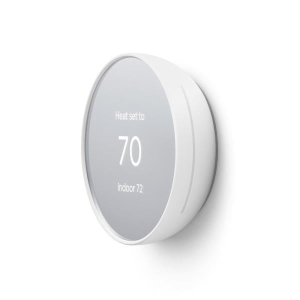 Google Nest Hub Max (Charcoal) GA00639-US with Google Nest Smart Wi-Fi Thermostat (Snow)