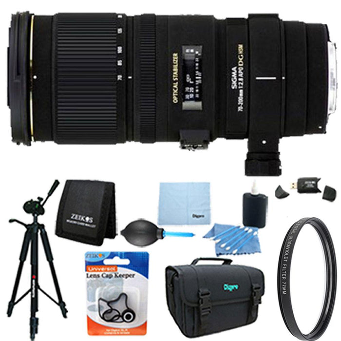 Sigma 70-200mm f/2.8 APO EX DG HSM OS FLD Zoom Lens for Canon DSLRs Lens Kit Bundle