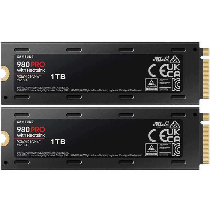 Samsung MZ-V8P1T0CW 980 PRO with Heatsink PCIe 4.0 NVMe SSD 1TB for PC/PS5 - (2-Pack)