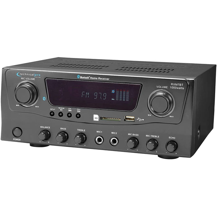 Technical Pro RXM7BT Bluetooth Stereo Audio Receiver, AM/FM, USB/SD, AUX