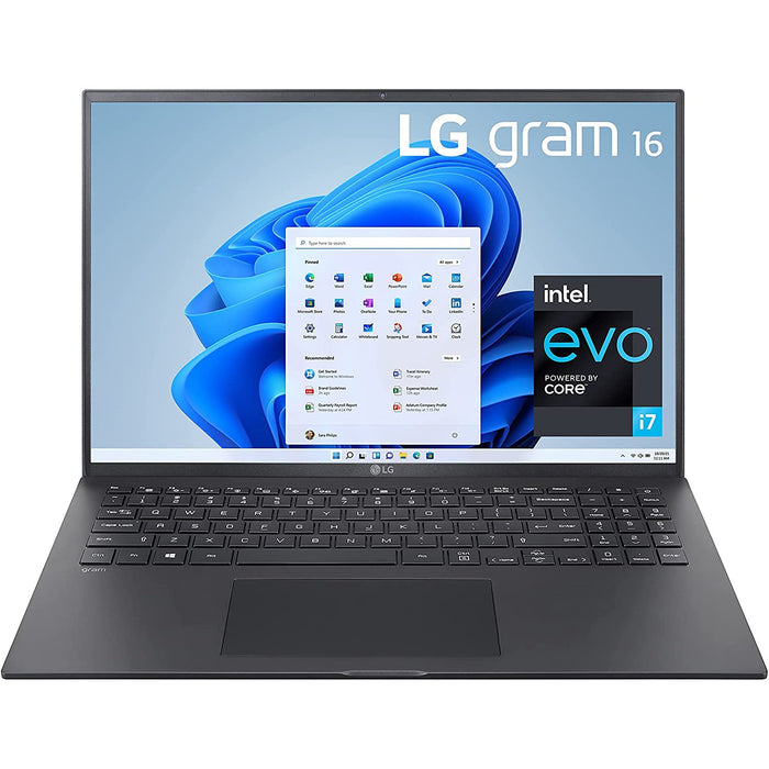 LG gram 16" Laptop, Intel Evo i7-1165G7, Iris Xe, 16GB/ 1TB SSD + Protection Pack
