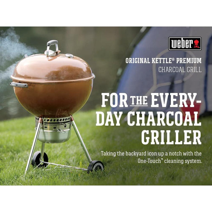 Weber 22-Inch Original Kettle Premium Charcoal Grill Copper with 2 Year Warranty