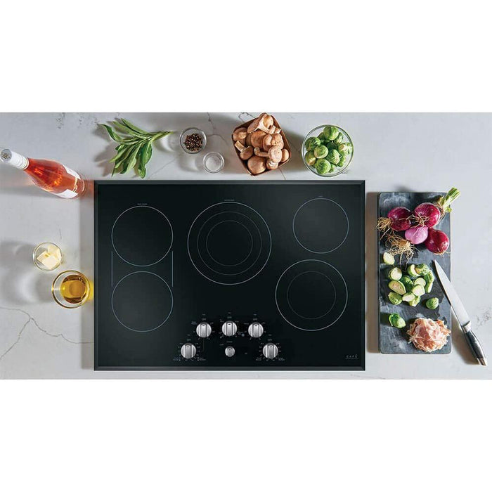 Cafe 30" Knob-Control Electric Cooktop with Variable Element Sizes - Black