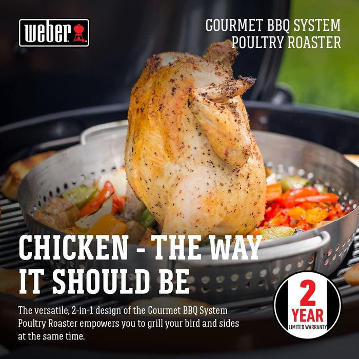 Weber Gourmet BBQ System Poultry Roaster with Deco Heat Resistant Oven Mitt Pair