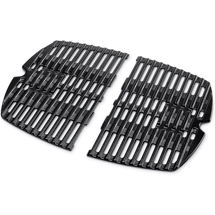 Weber Cast Iron Cooking Grates for Q 100/1000 Series Grills+Deco Oven Mitt Pair