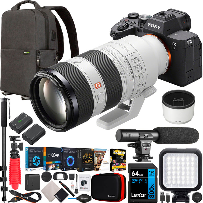  Sony a7 IV Full Frame Mirrorless 33MP Alpha Interchangeable  Lens Camera Body ILCE-7M4/B Bundle with Deco Gear Photography Case + Tripod  + Extra Battery, Dual Charger, Software Kit and Accessories 