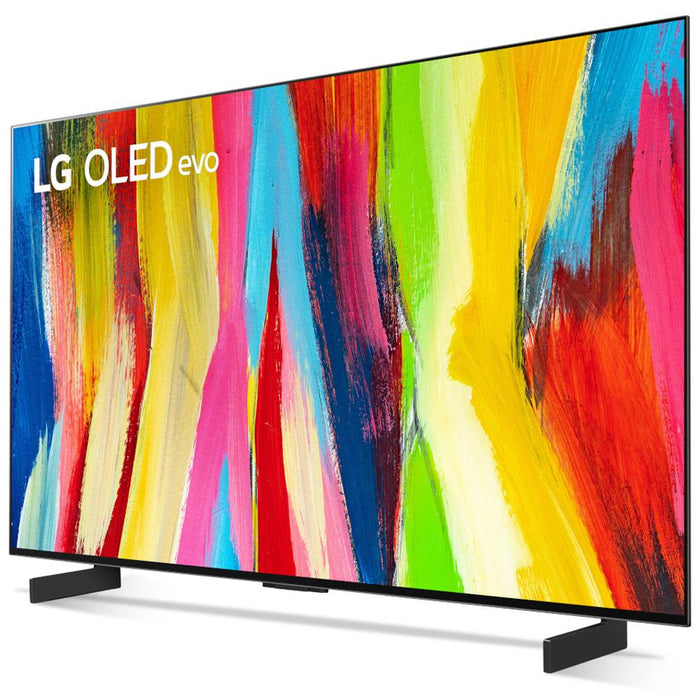 LG 48 Inch HDR 4K Smart OLED Evo TV 2022 with LG Sound Bar and Rear Speaker