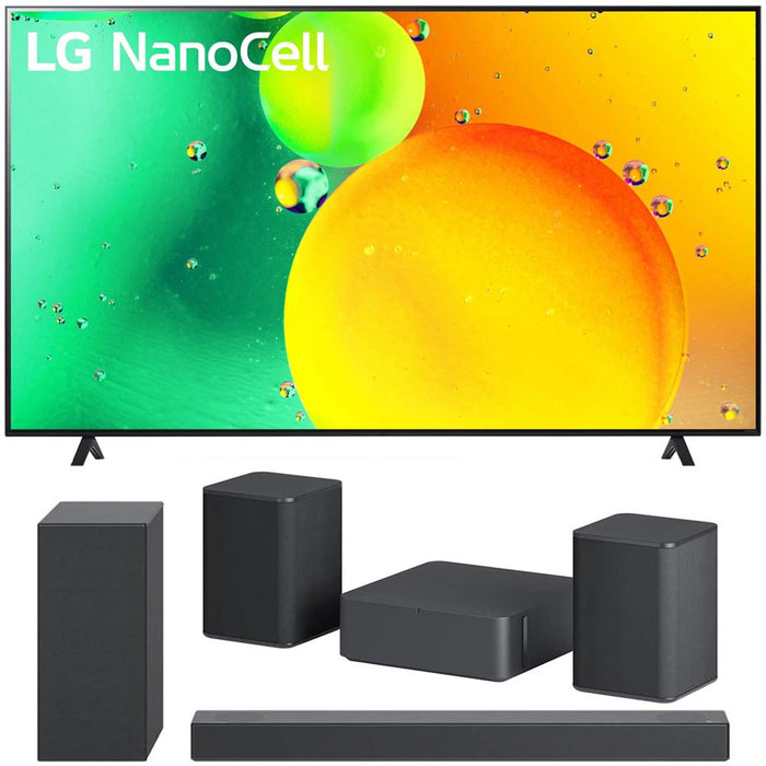 LG 50 Inch HDR 4K UHD Smart NanoCell LED TV 2022 with Sound Bar and Rear Speaker