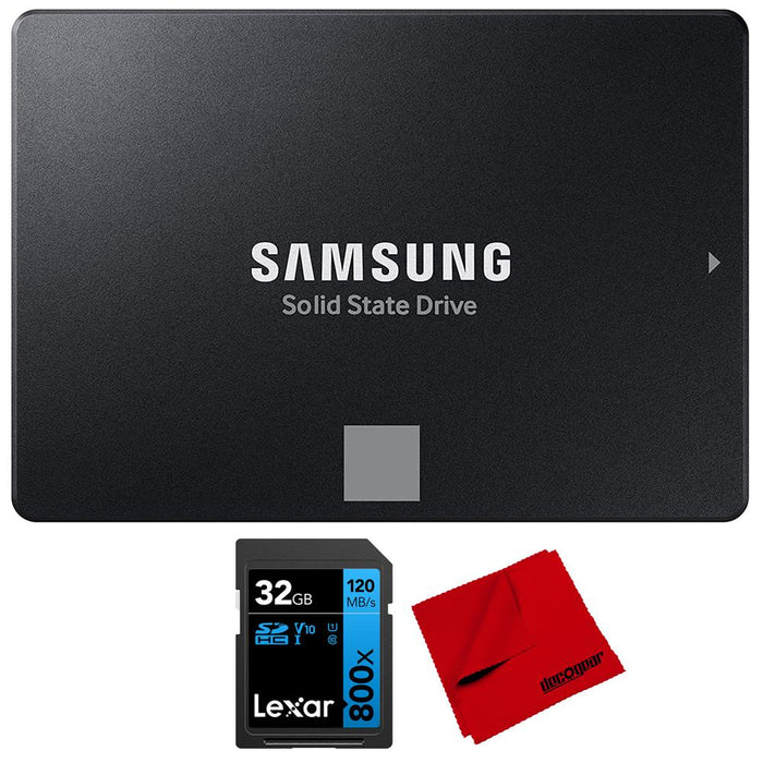 Samsung MZ-77E2T0B/AM 870 EVO SATA 2.5-inch SSD, 2TB + Lexar 32GB Memory Card Bundle