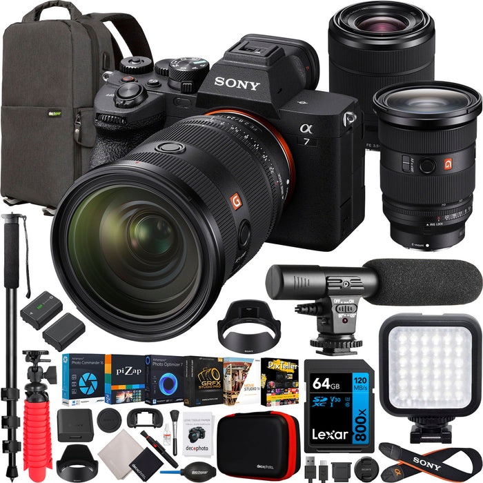 Sony a7 IV Full Frame Mirrorless Camera + 24-70mm F2.8 GM II + 28-70mm 2 Lens Bundle