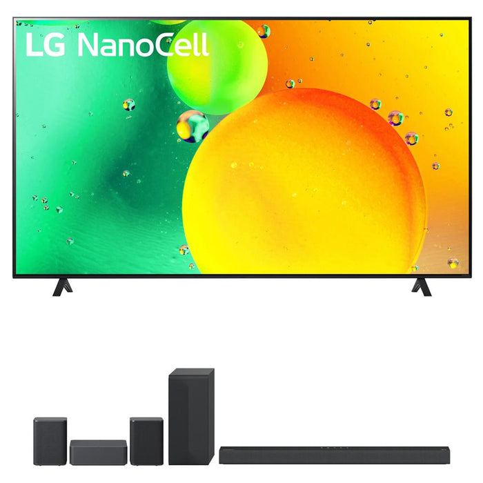 LG 43" HDR 4K UHD Smart NanoCell LED TV 2022 + LG S65Q Soundbar + Rear Speaker Kit