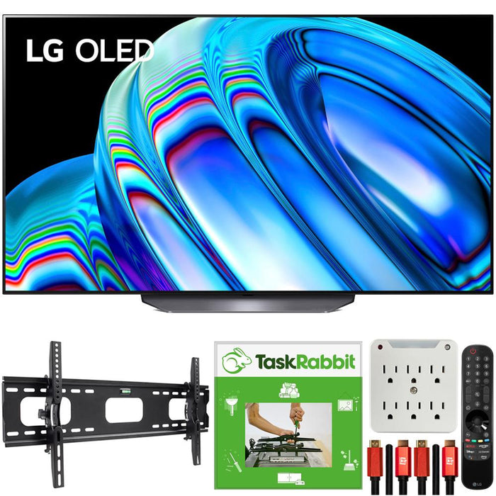LG OLED77B2PUA 77 Inch HDR 4K Smart OLED TV (2022) + TaskRabbit Installation Bundle