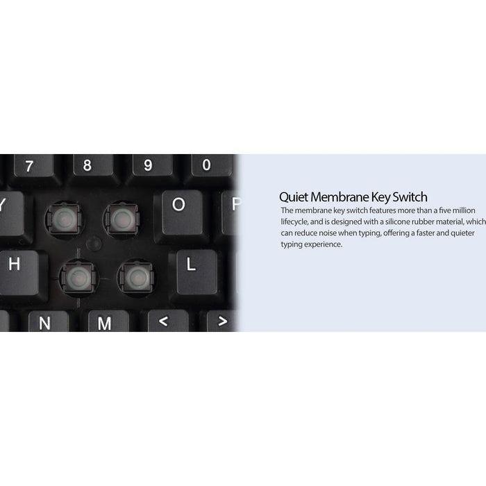 Adesso Spill-Resistant Multimedia Desktop Keyboard (USB) - AKB-132UB
