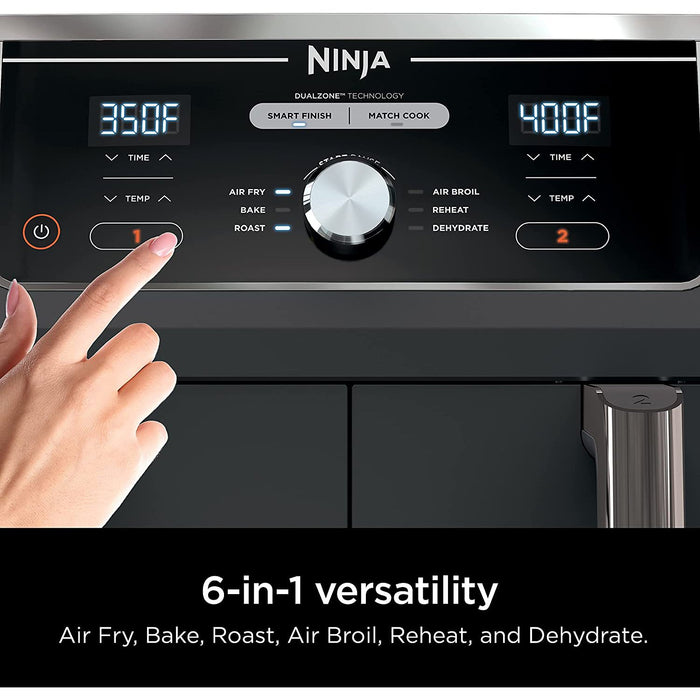 Ninja AD350 Foodi 6-in-1 10-qt. XL 2-Basket Air Fryer - (Renewed)
