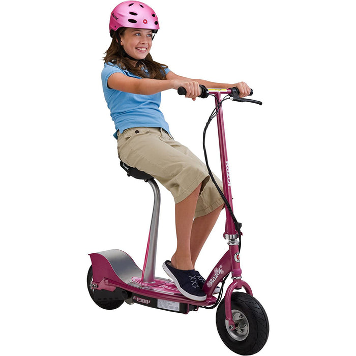 Razor E300S Seated Electric Scooter, Sweet Pea Pink