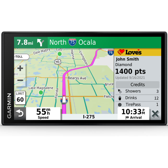 Garmin dezl OTR610 6" GPS Truck Navigator Bundle with eLog Compliant ELD and Case