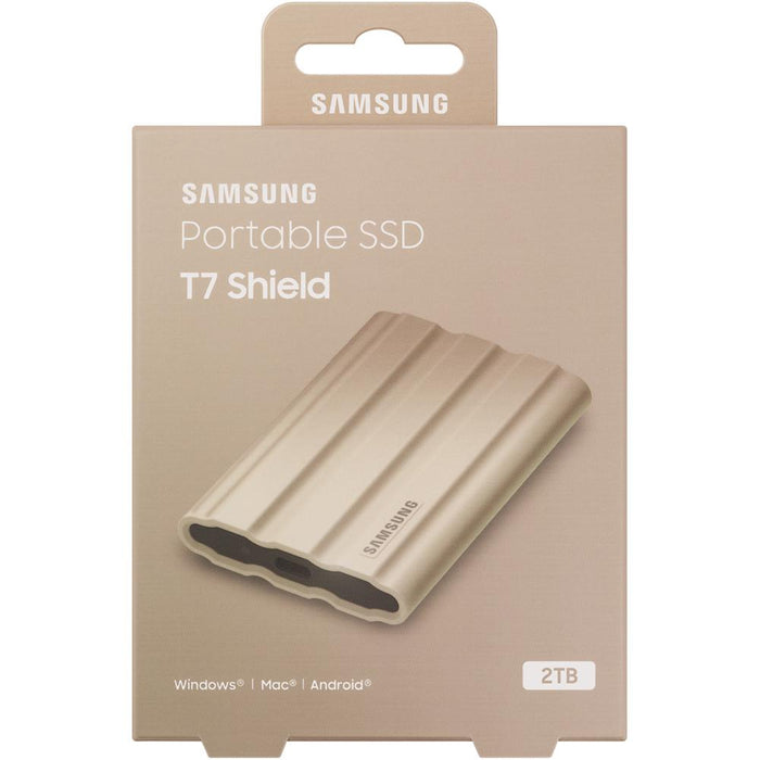 Samsung T7 Shield Portable SSD 1TB, Beige (2022) w/ 32GB Card + Cleaning Cloth