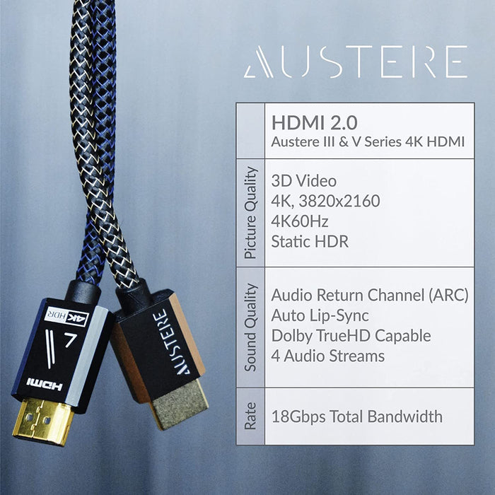 Austere 3-series 4K HDR HDMI Cables, 2.5m
