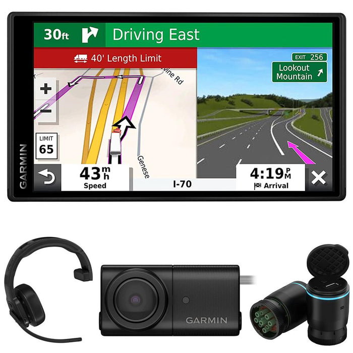 Garmin Dezl OTR500 5.5" GPS Truck Navigator w/ Garmin Headset & Backup Cam Bundle