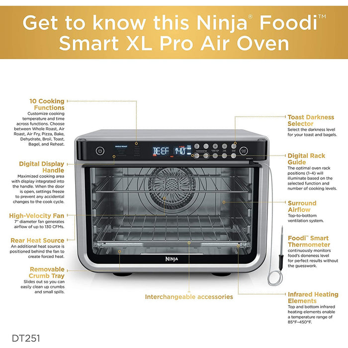 Ninja DT251 Foodi 10-in-1 Smart XL Air Fry Oven - Refurbished