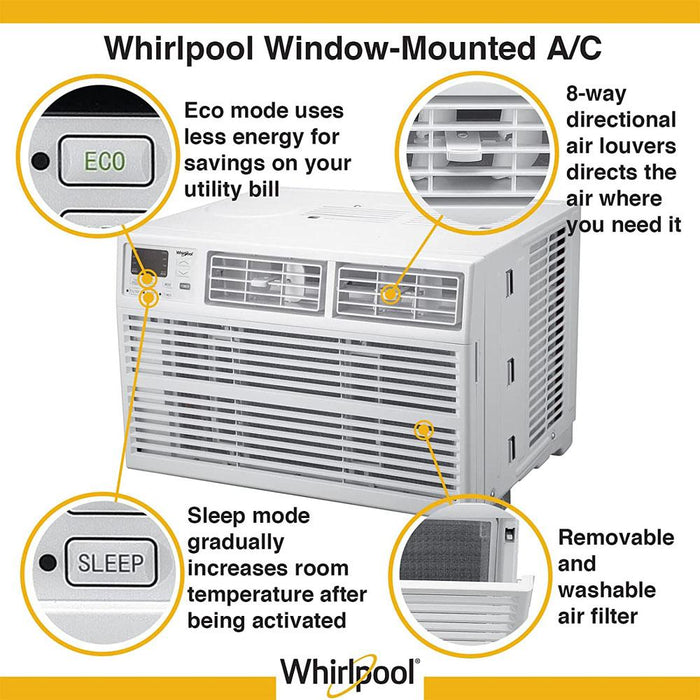 Whirlpool Energy Star 10000 BTU 115V Window-Mounted Air Conditioner - WHAW101BW - Open Box