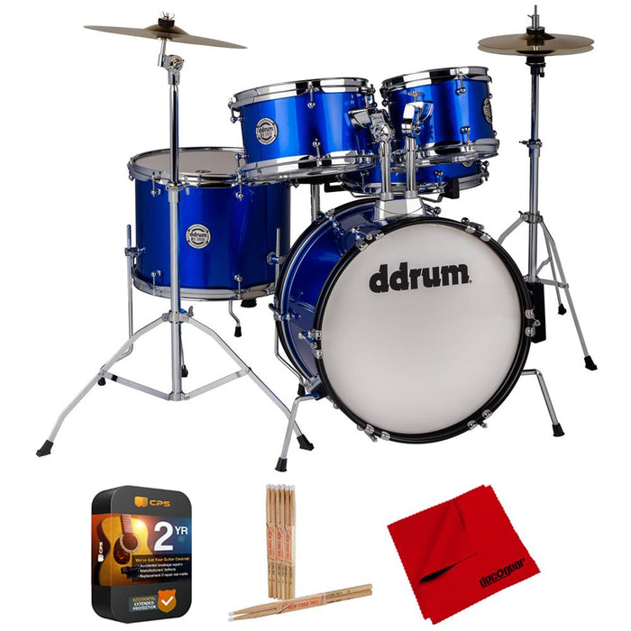 DDRUM D1 Junior Complete Drum Kit w/ Throne, Cobalt Blue w/ Accessories Bundle