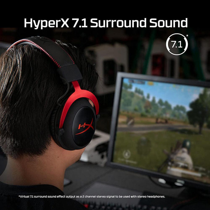HyperX Cloud II 7.1 Surround Sound Gaming Headset, Black/Red - 4P5M0AA