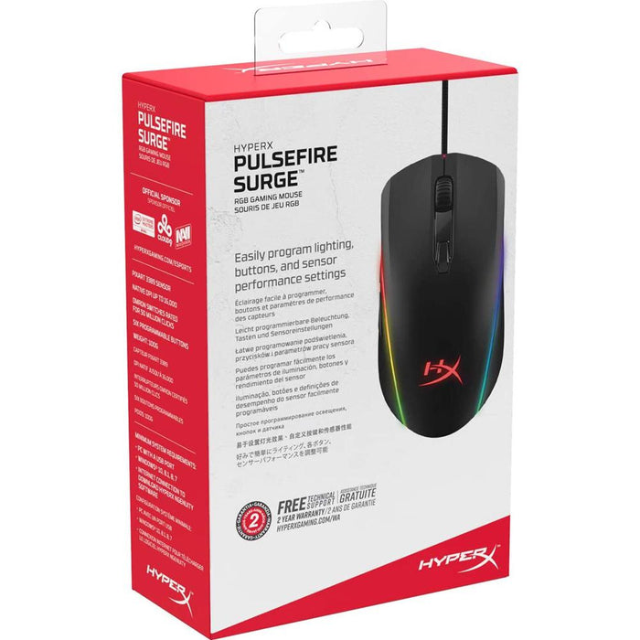 HyperX Pulsefire Surge RGB Gaming Mouse, Black - 4P5Q1AA