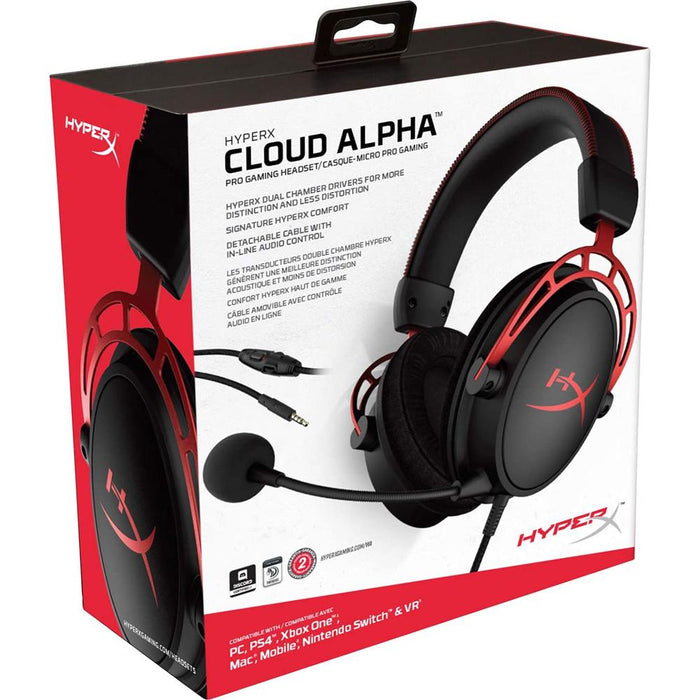 HyperX Cloud Alpha Gaming Headset, Black/Red - 4P5L1AA