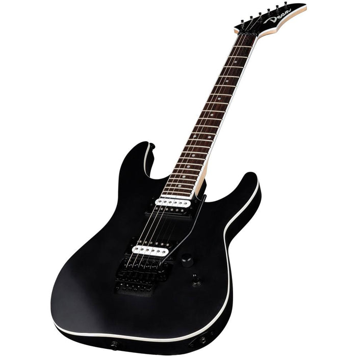 Dean MD X Floyd 6-String Electric Guitar, Black Satin w/ Amplifier + Warranty Bundle