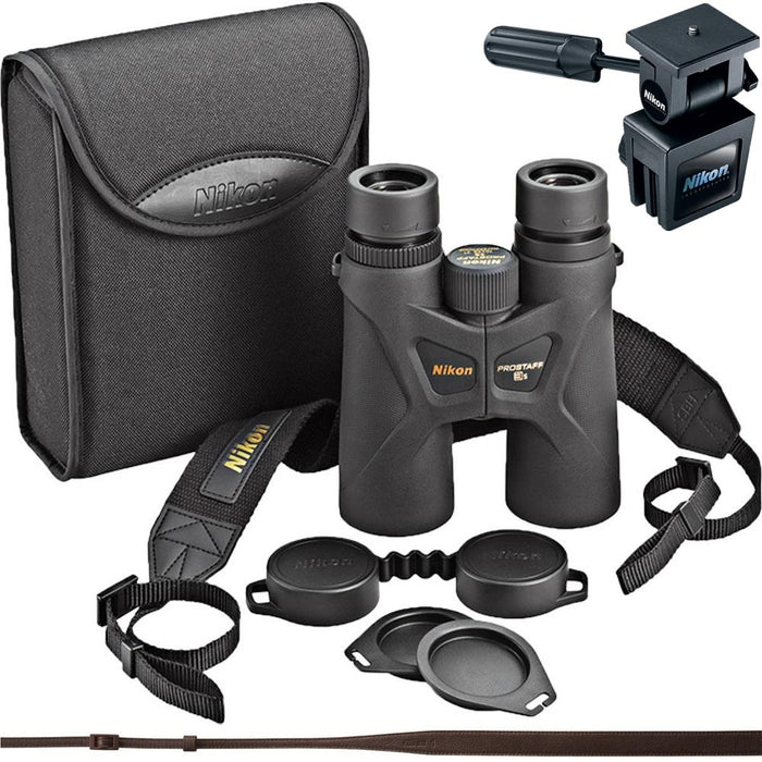 Nikon Prostaff 3S 10x42 Binoculars with Nikon Leather Strap and Window Mount