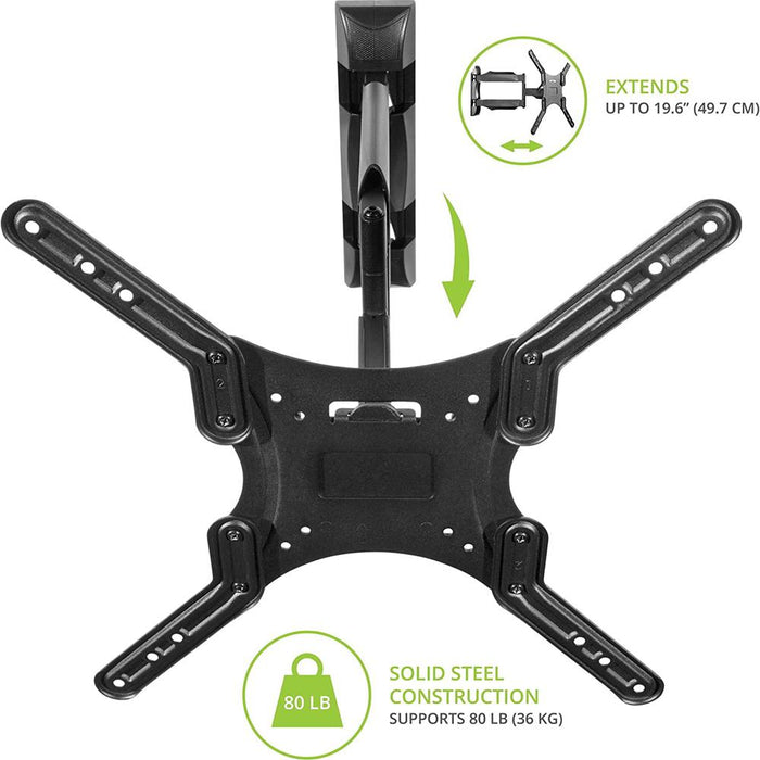 Kanto M300 Full Motion TV Wall Mount for 26" to 55" Screens, Black