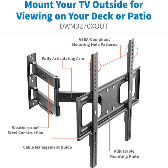Tripp Lite DWM3270XOUT Outdoor Full-Motion Articulating TV Mount for 32-80" Screens