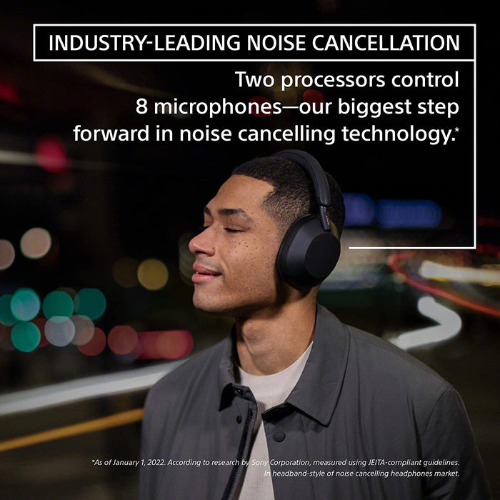 Sony WH-1000XM5 Wireless Noise Canceling Headphones, Black + Wood Headphone Stand