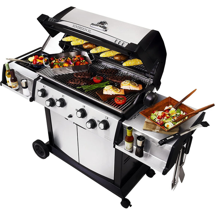 Broil King Sovereign XLS 90 Natural Gas Grill with Side Burner/Rotisserie - Stainless Steel